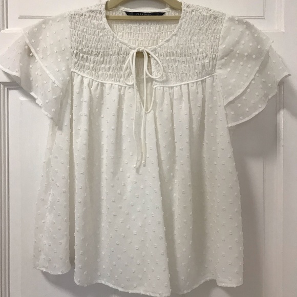 ZARA Frilly Dot Blouse - Picture 2 of 4